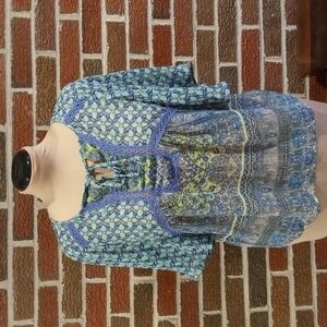 Olive Hill small Bohemian boho hippie blouse sheer